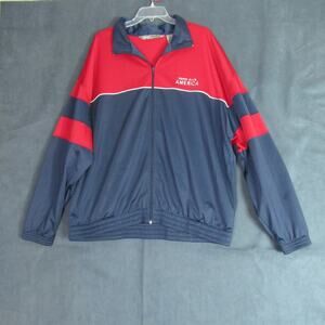 Vtg Perry Ellis America Track Jacket Mens XXL Blue Red Oversized 90s Colorblock